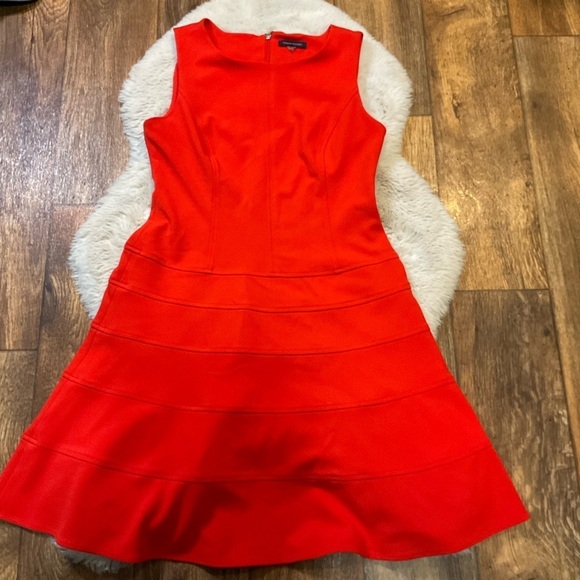 Tommy Hilfiger Women's Banded A-Line Dress Cherry Red Size 10 Sleeveless - Picture 1 of 8